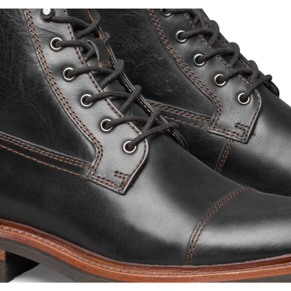 Johnston & Murphy Men's Dudley Lug Cap Toe Boots Lace Up Black Size 9M NWOB - Picture 2 of 12